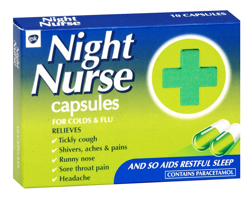 Night Nurse Capsules 10 Pack Night-Time Cold Flu Relief Ireland