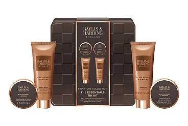 Baylis & Harding Black Pepper & Ginseng Men's The Essentials Tin Kit Gift Set