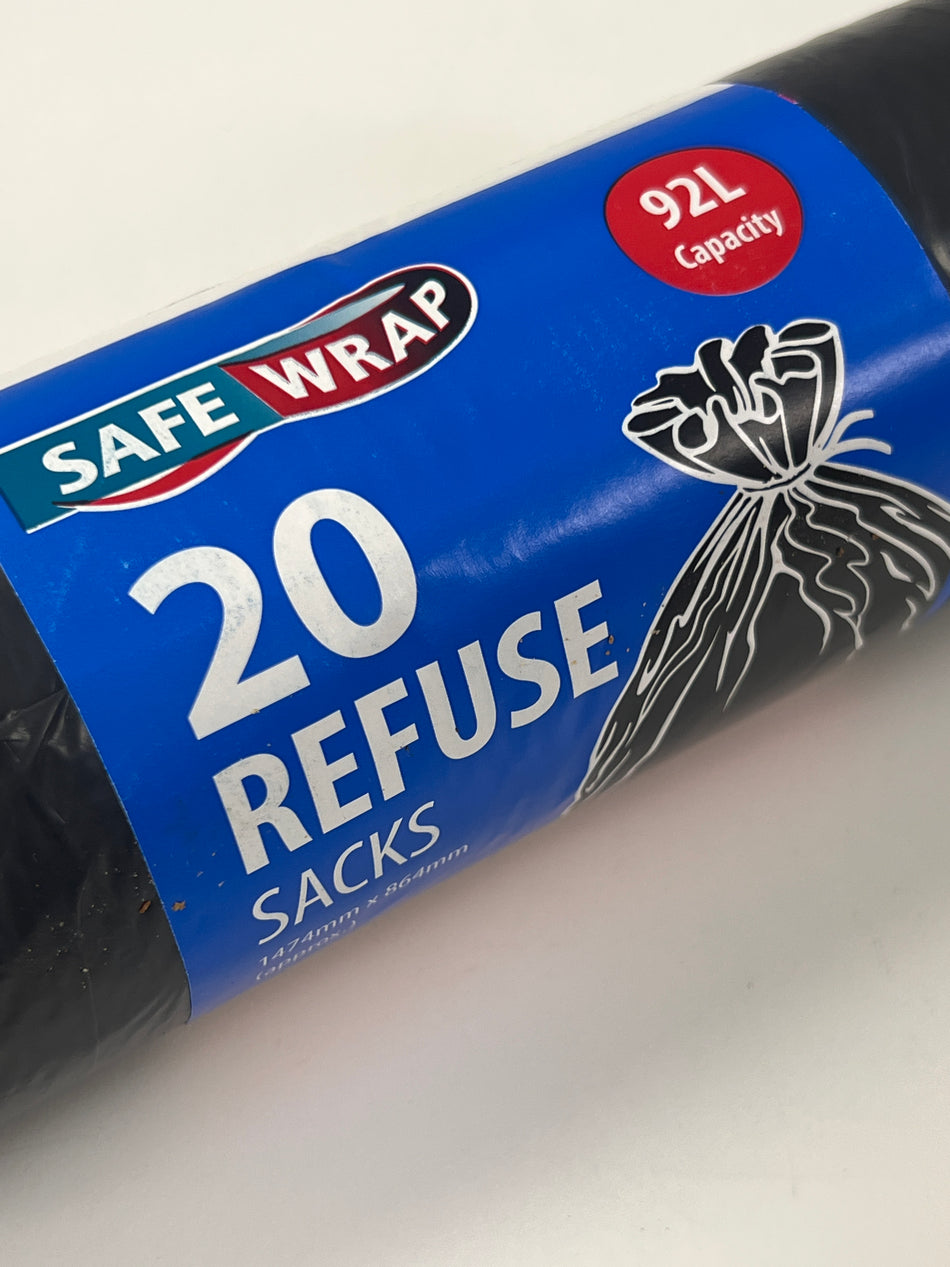 Black Refuse Sacks 20/Roll