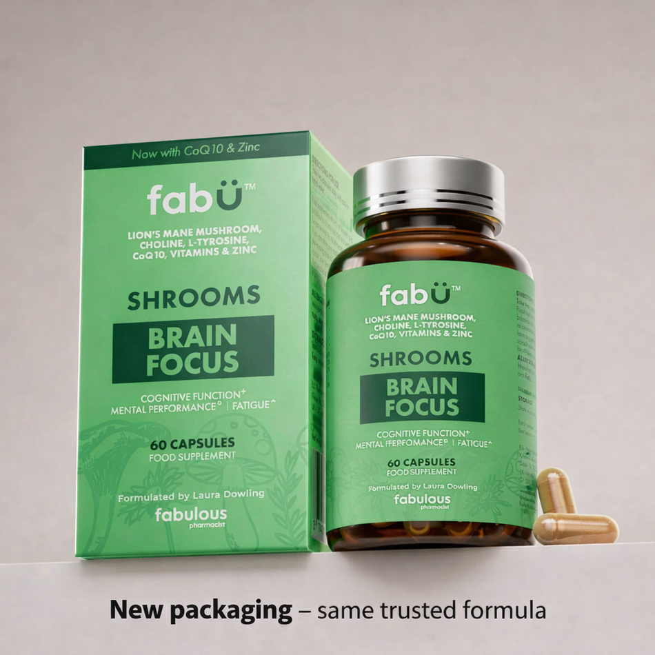 FabU Focus Brain 60 Capsules — Daily Cognitive Support with Lion's Mane Mushroom Extract | Chemco Pharmacy Ireland