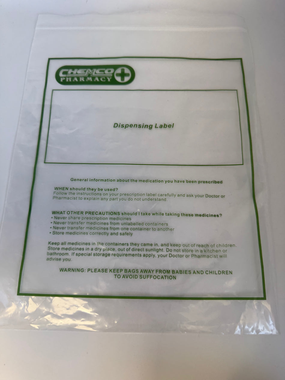 Chemco Clear Dispensing Bags Xtra Large  100pk