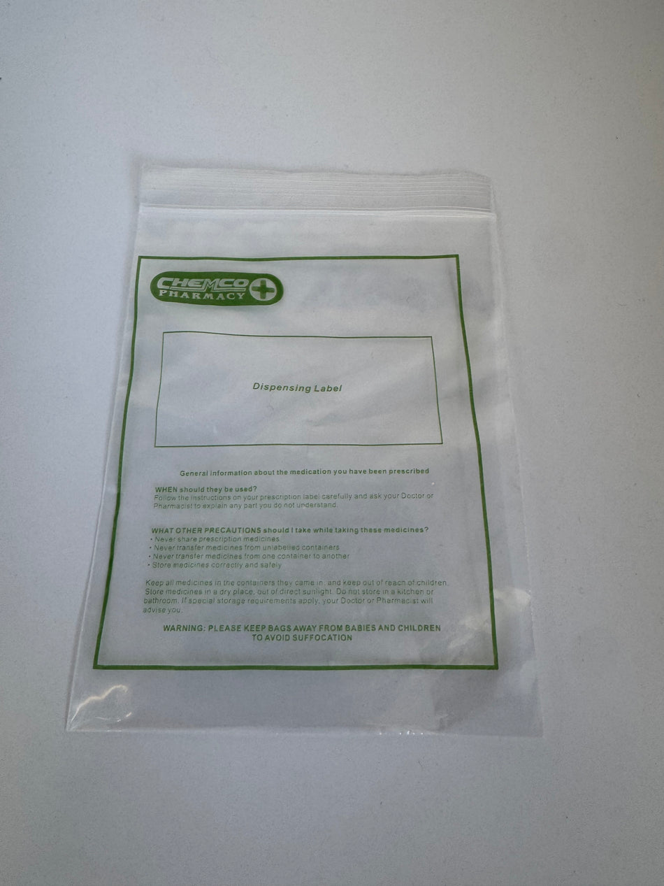 Chemco Clear Dispensing Bag Small  100pk