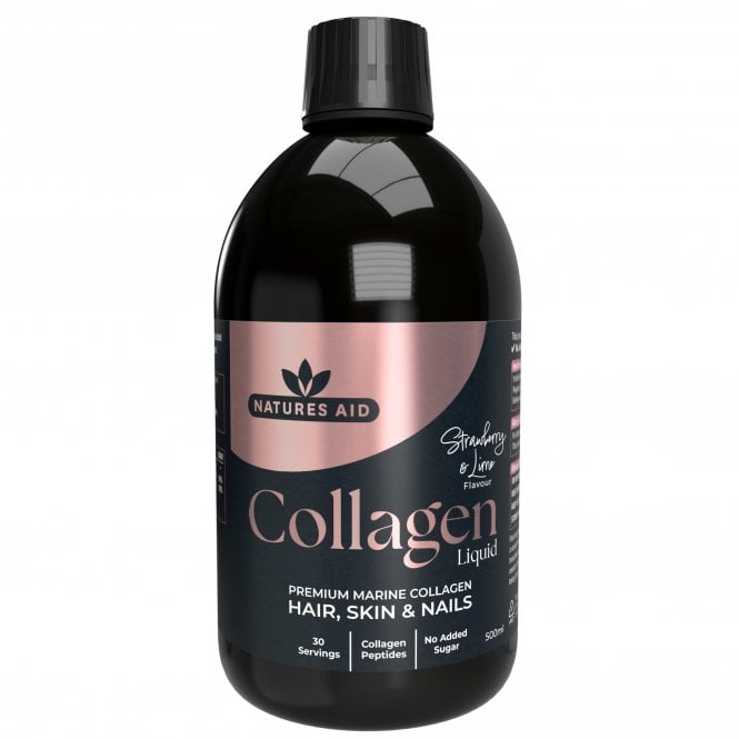 Natures Aid Marine Collagen Liquid 5000mg - Strawberry & Lime 500ml