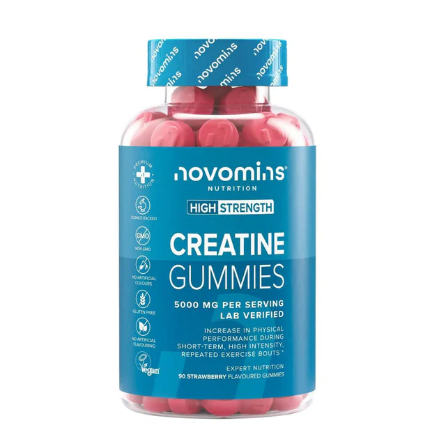 Novomins Creatine 5000mg Strawberry Gummies 90 Pack