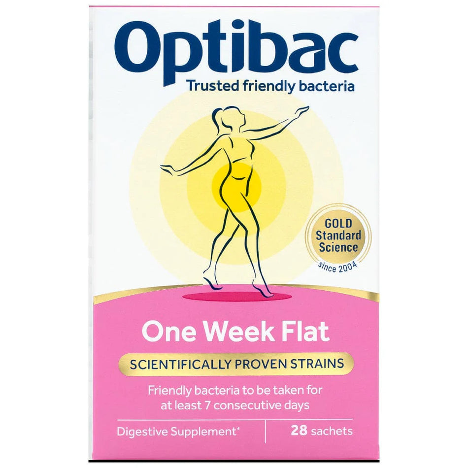 Optibac Probiotics One Week Flat 7 Sachets | Bloating Relief Probiotic Ireland | Chemco Pharmacy