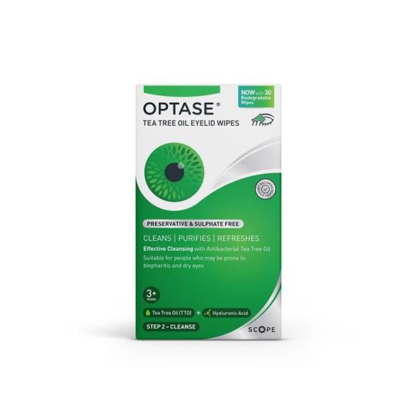 Optase Tea Tree Oil Eyelid Wipes - 30 Pack