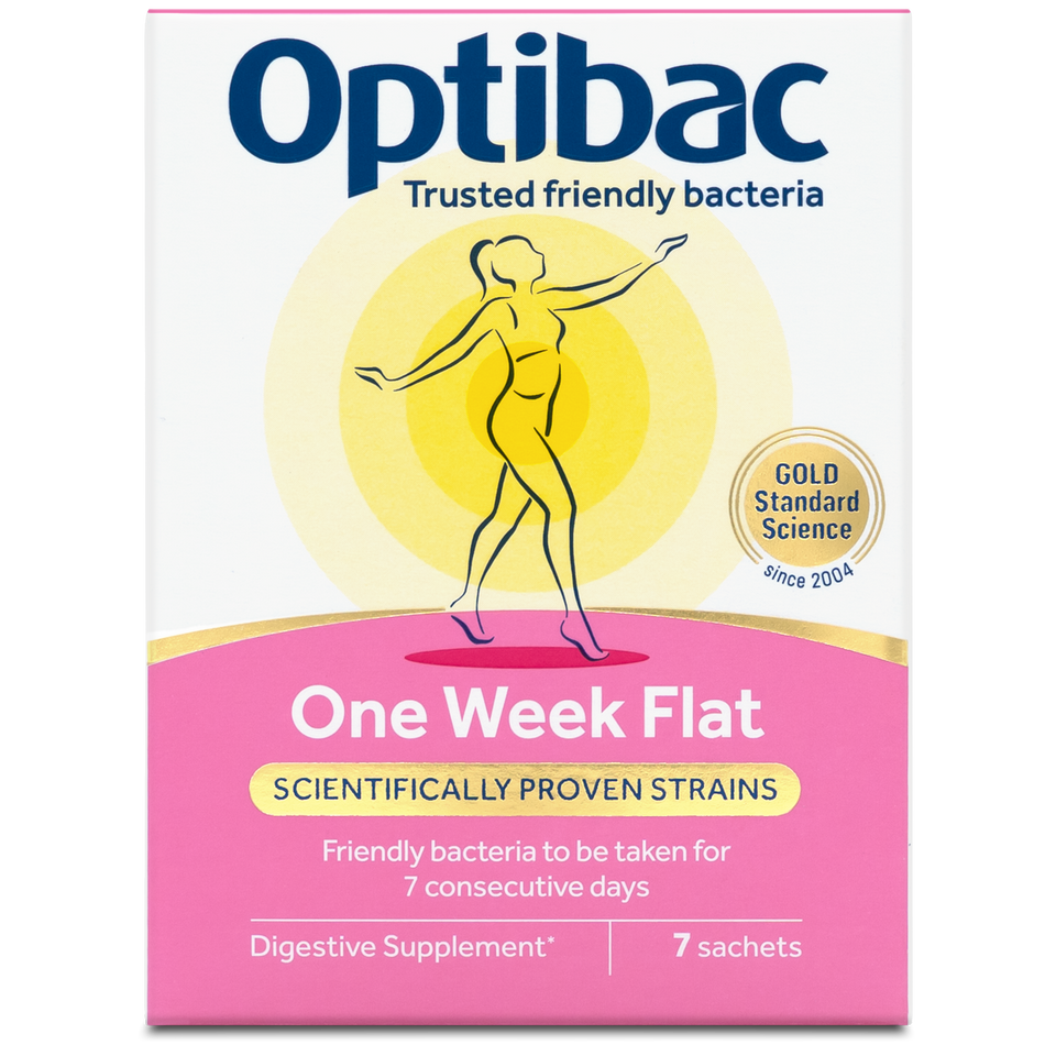 Optibac Probiotics One Week Flat 7 Sachets | Bloating Relief Probiotic Ireland | Chemco Pharmacy