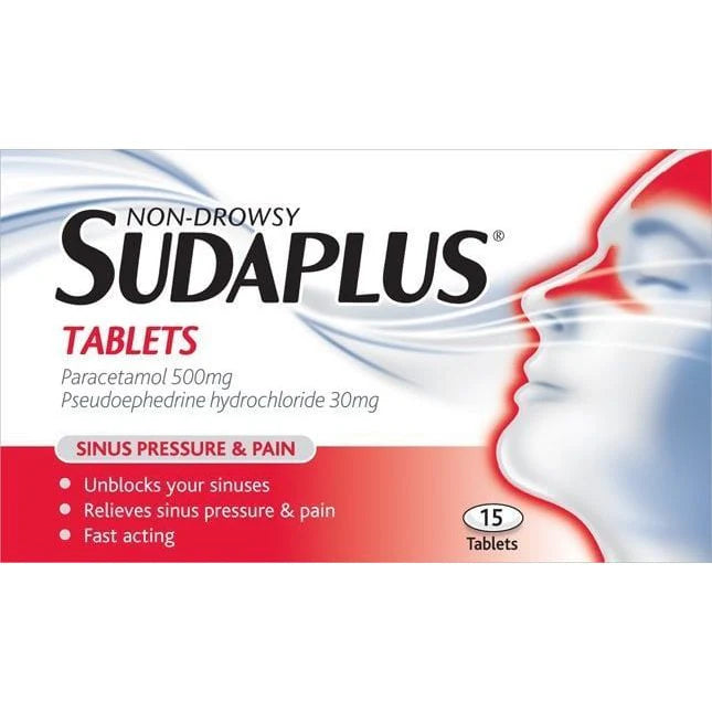 Sudaplus Non-Drowsy Decongestant Tablets 15 Pack Ireland | Chemco ...