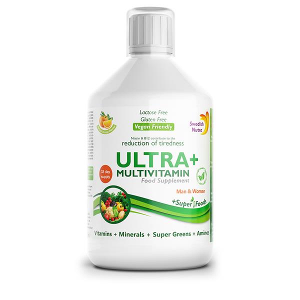Swedish Nutra Ultra+ Multivitamin Liquid Supplement 500ml