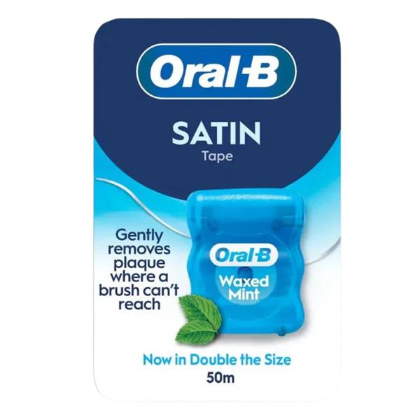 Oral-B Satin Tape Waxed Mint Dental Floss 50m