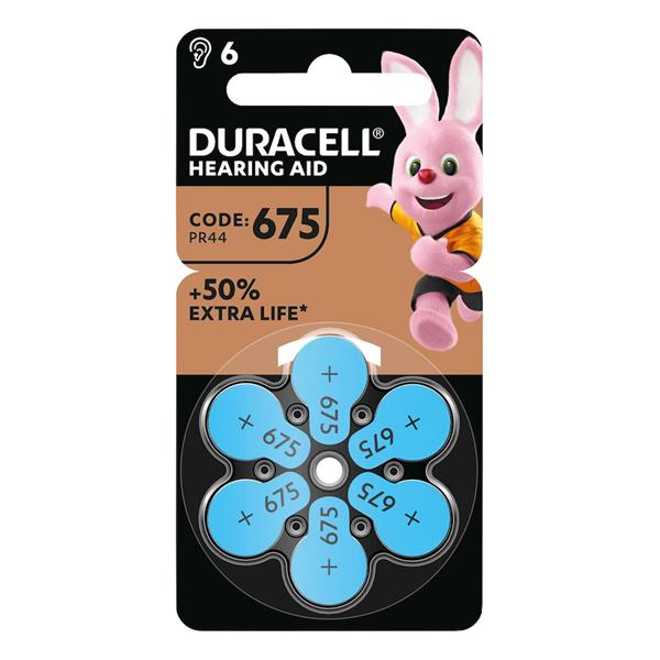 Duracell Hearing Aid Battery 675 6 Pack