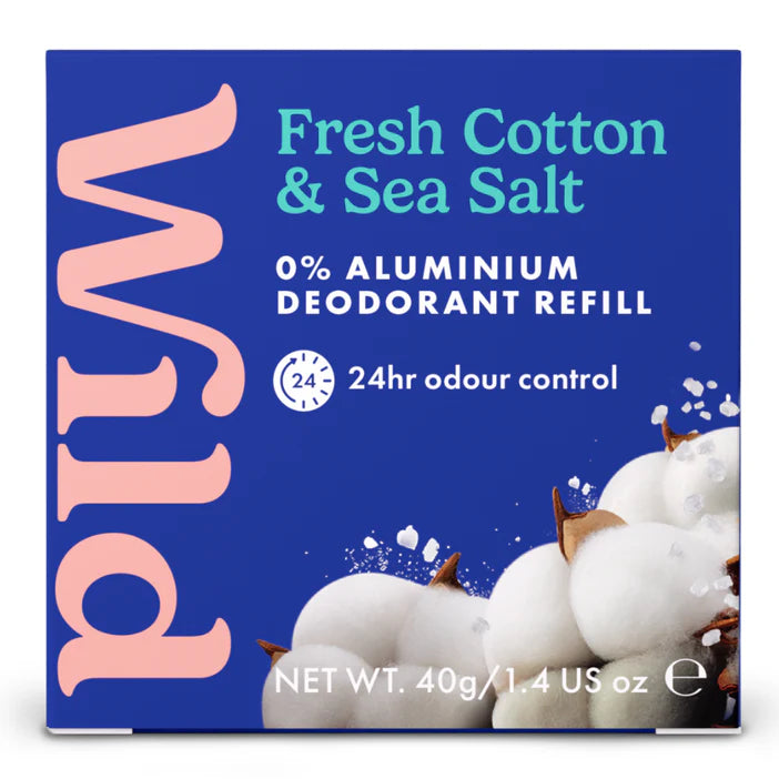 Wild Men's Cotton & Sea Salt Deodorant Refill 40g