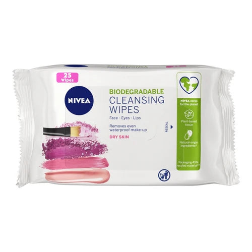Nivea Biodegradable Face Wipes For Dry Skin 25s (25)