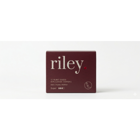 Riley Organic Cotton Applicator Tampons Super 12 Pack
