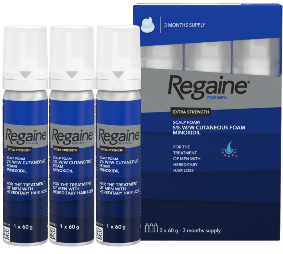Regaine For Men Extra Strength Foam (3X60ml)