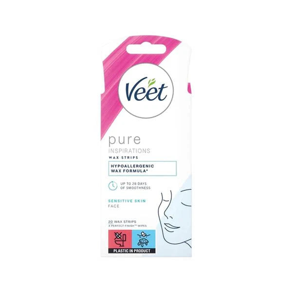 Veet Pure Inspirations Face Wax Strips Sensitive Skin 20 Pack