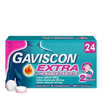 GAVISCON EXTRA CHEWABLE 24PK PEPPERMINT Chemco Pharmacy