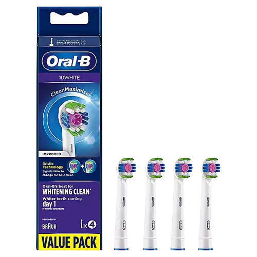 ORAL B 3D WHITE BRUSH HEADS 4PK Chemco Pharmacy