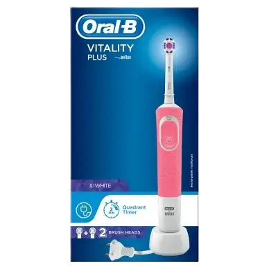 ORAL B VITALITY PLUS CROSS ACTION ELECTRIC TOOTHBRUSH PINK