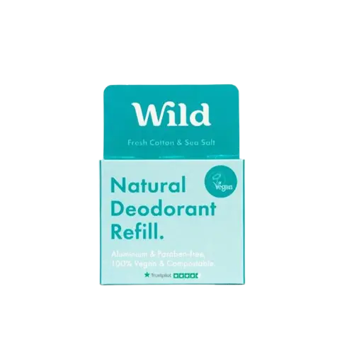 WILD NATURAL DEODORANT REFILL COTTON & SEAT SALT 43G Chemco Pharmacy
