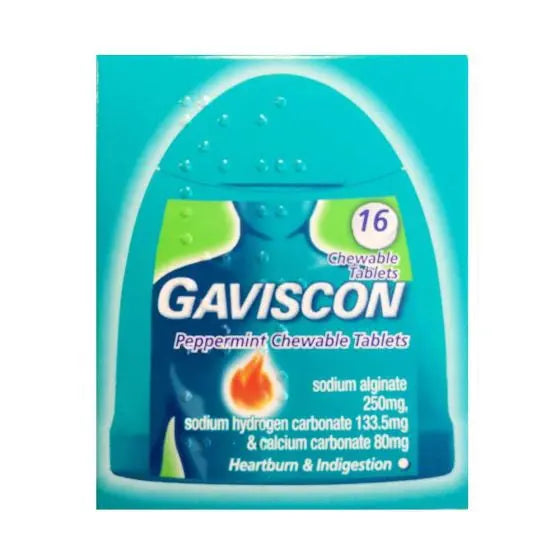 GAVISCON PEPPERMINT FLAVOUR CHEWABLE TABLETS HANDYPACK (16PK) Chemco Pharmacy