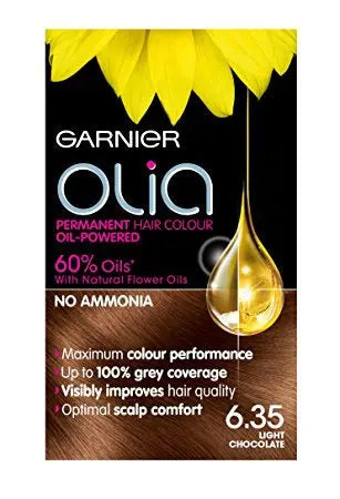 GARNIER OLIA PERMANENET HAIR COLOUR 6.35 LIGHT CHOCOLATE BROWN Chemco Pharmacy